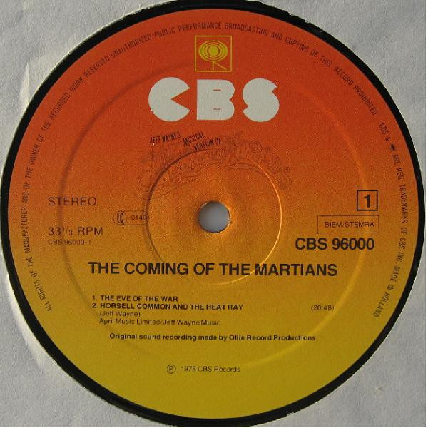 Jeff Wayne, Jeff Wayne's Musical Version Of The War Of The Worlds - LP