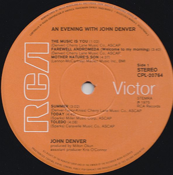 John Denver, An Evening With John Denver - LP
