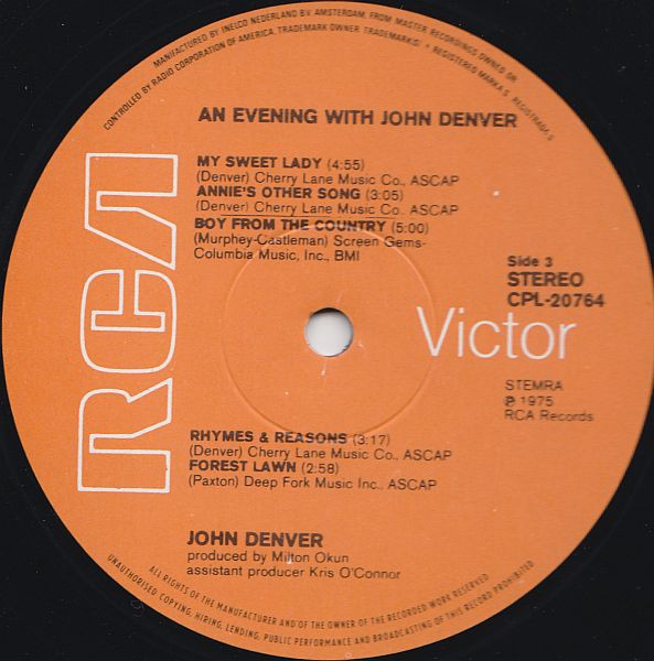 John Denver, An Evening With John Denver - LP