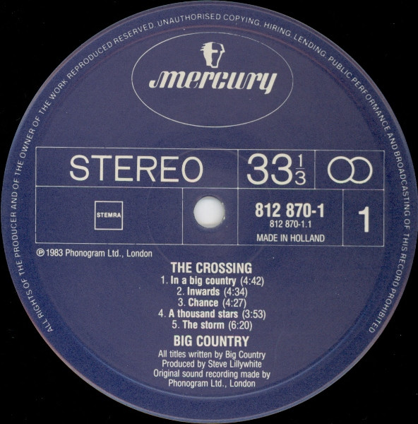 Big Country, The Crossing - LP