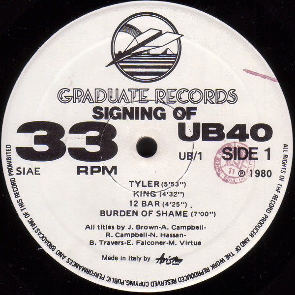 UB40, Signing Off - LP