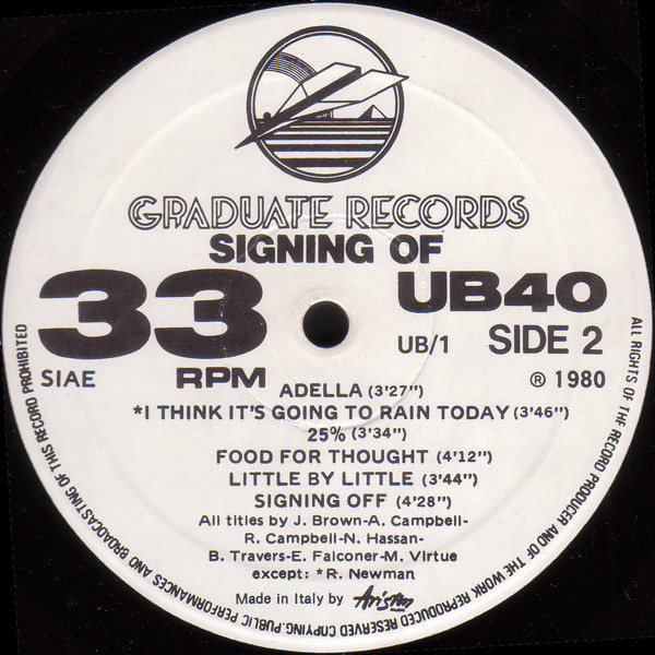 UB40, Signing Off - LP
