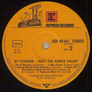 Ry Cooder, Into The Purple Valley - LP: imagen 6