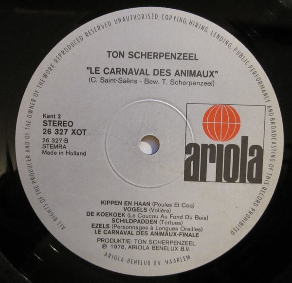 Ton Scherpenzeel, Le Carnaval Des Animaux - LP