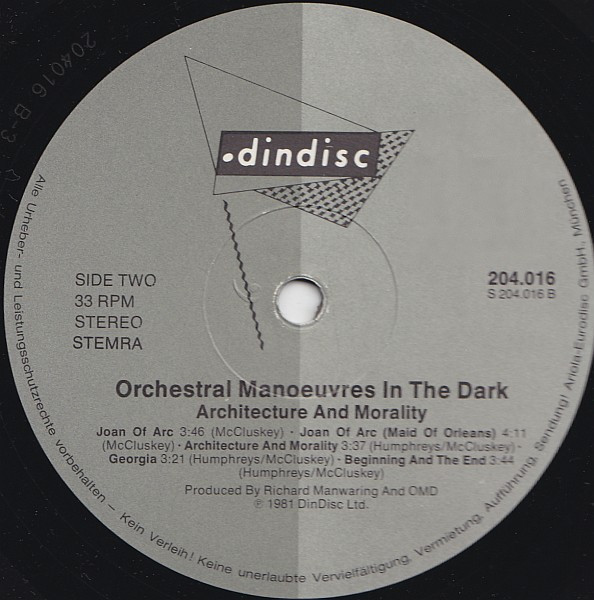 Orchestral Manoeuvres In The Dark, Architecture & Morality - LP