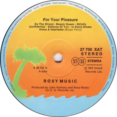 Roxy Music, For Your Pleasure - LP