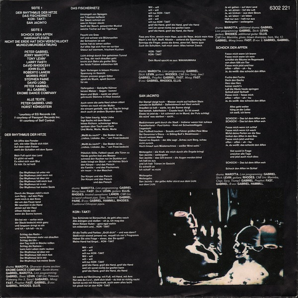 Peter Gabriel, Deutsches Album - LP