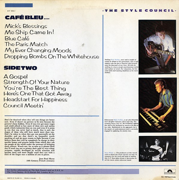 The Style Council, Café Bleu - LP