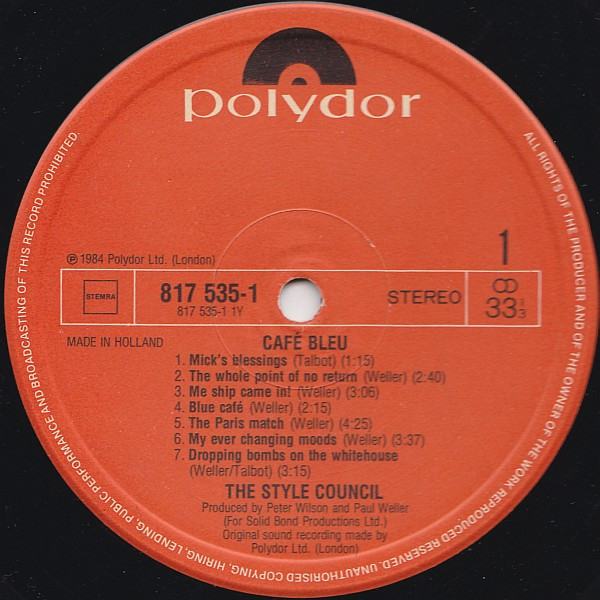 The Style Council, Café Bleu - LP