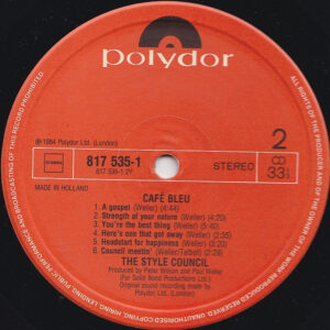 The Style Council, Café Bleu - LP: imagen 4