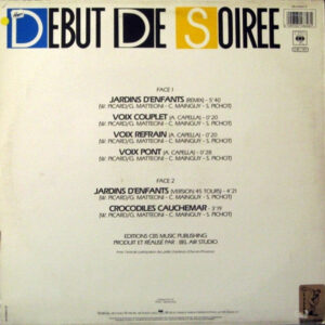 Début De Soirée, Jardins D'enfants - Maxi Singles: imagen 2