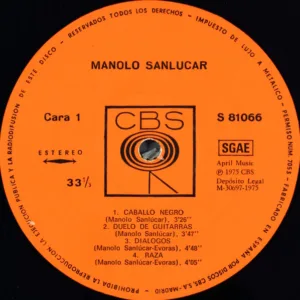 Manolo Sanlucar, Sanlucar - LP: imagen 3