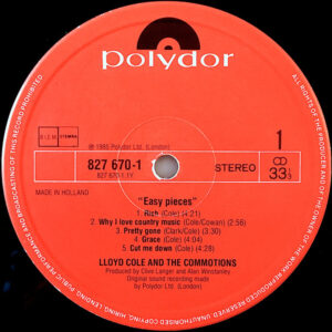Lloyd Cole & The Commotions, Easy Pieces - LP: imagen 3