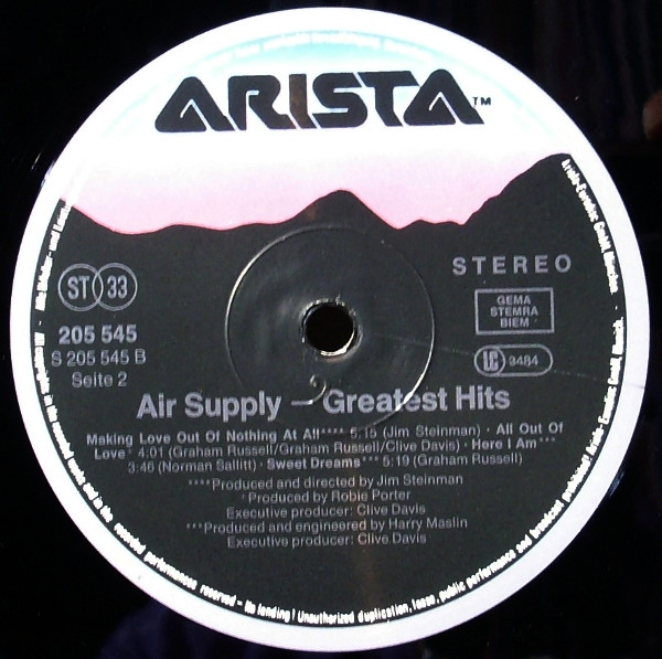 Air Supply, Greatest Hits - LP