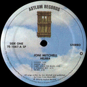 Joni Mitchell, Hejira - LP: imagen 5