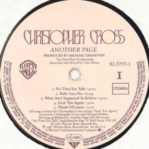 Christopher Cross, Another Page - LP: imagen 3