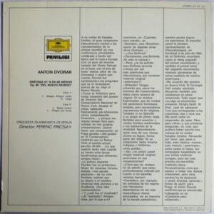 Antonín Dvořák, Berliner Philharmoniker, Ferenc Fricsay, Sinfonía No.9 "Del Nuevo Mundo" - LP: imagen 2