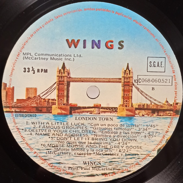 Wings, London Town - LP