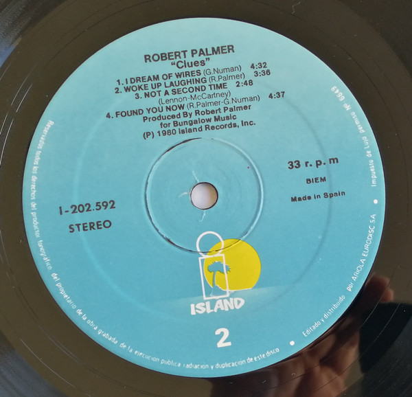 Robert Palmer, Clues - LP