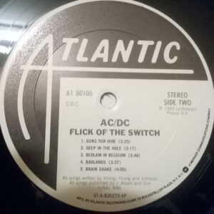 AC/DC, Flick Of The Switch - LP: imagen 4