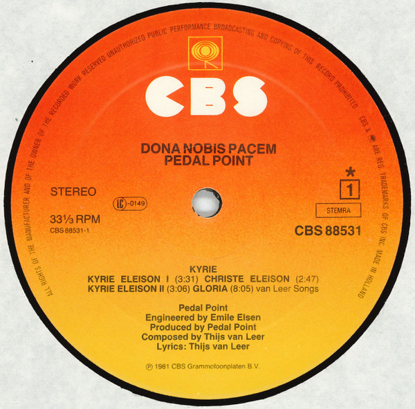 Pedal Point, Dona Nobis Pacem - LP