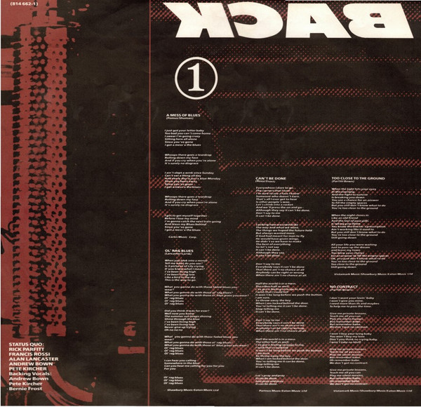 Status Quo, Back To Back - LP