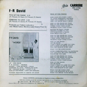 F.R. David, Pick Up The Phone - Singles: imagen 2