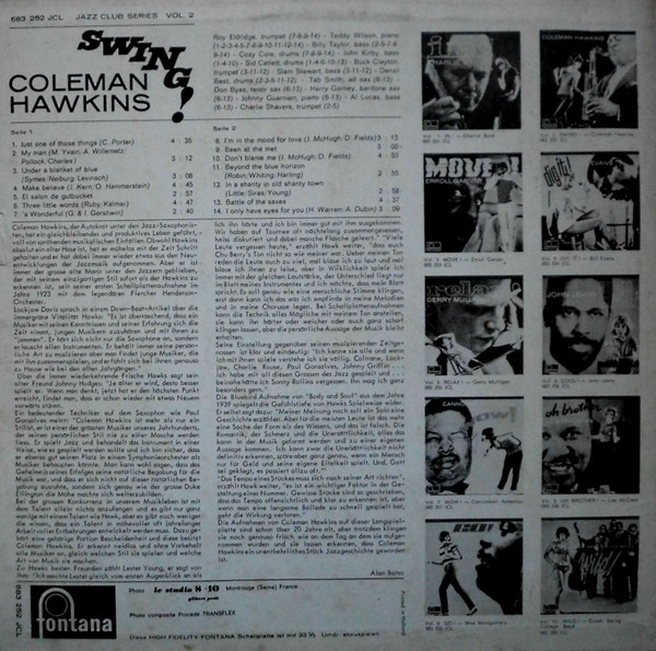 Coleman Hawkins, Swing! - LP