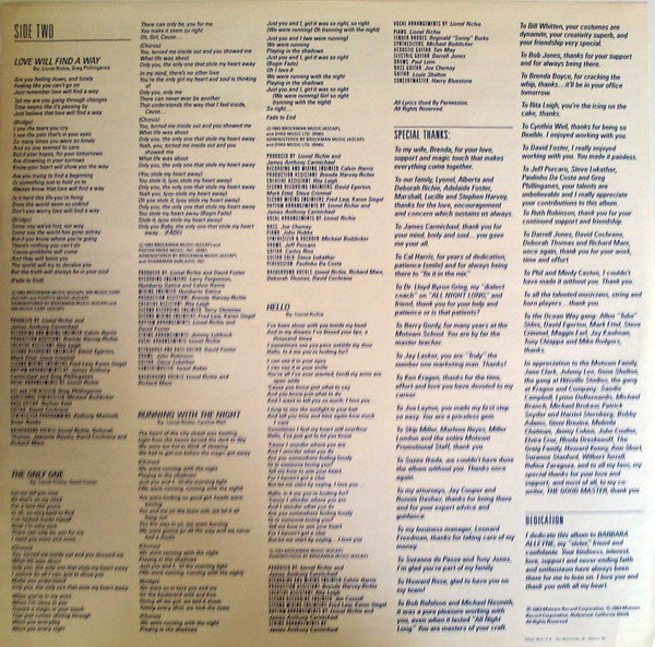 Lionel Richie, Can't Slow Down - LP