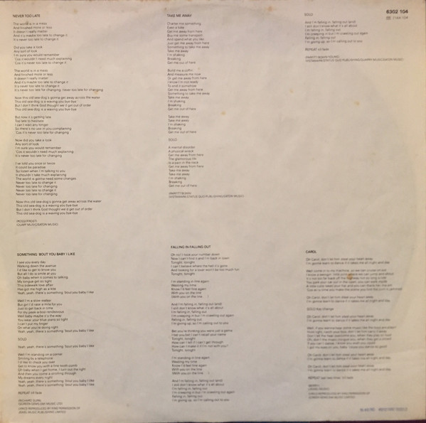 Status Quo, Never Too Late - LP