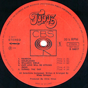 Wisse Scheper, Topaz, Topaz - LP: imagen 3