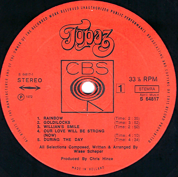 Wisse Scheper, Topaz, Topaz - LP