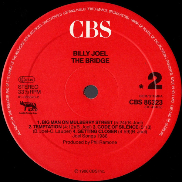 Billy Joel, The Bridge - LP
