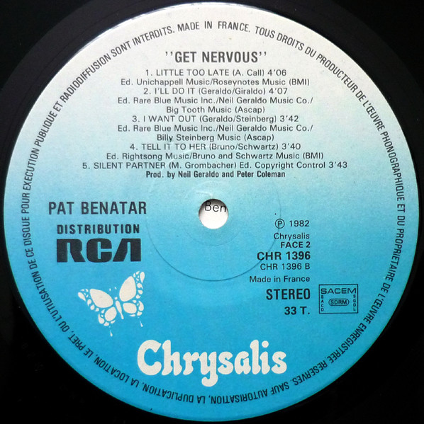 Pat Benatar, Get Nervous - LP