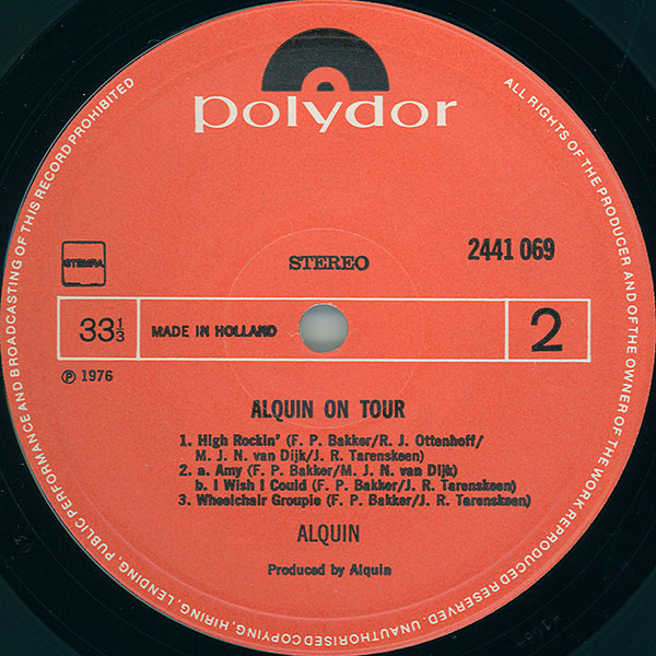Alquin, Alquin On Tour - LP