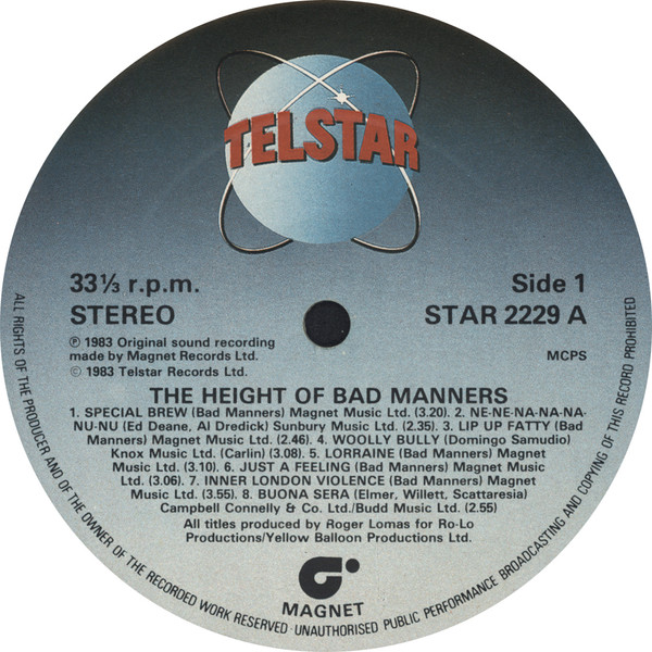 Bad Manners, The Height Of Bad Manners - LP