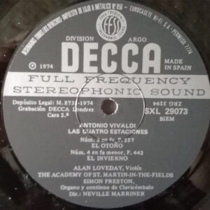 Antonio Vivaldi, Les Quatre Estacions - LP: imagen 4