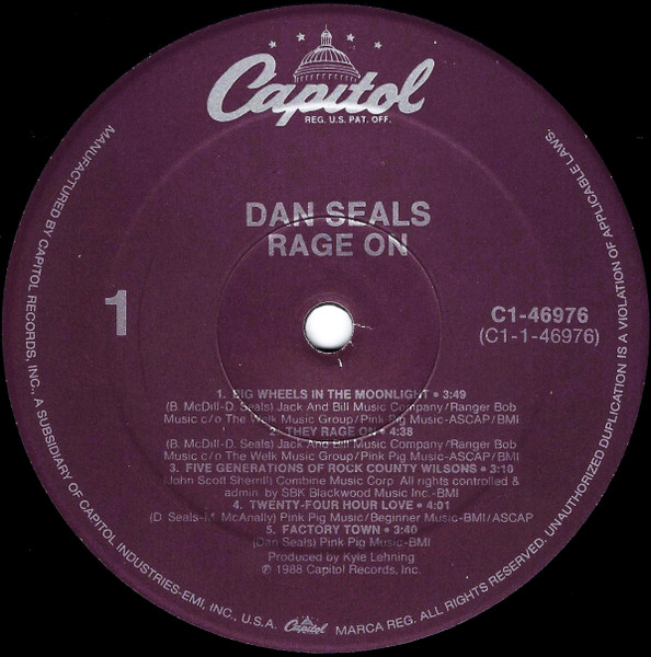 Dan Seals, Rage On - LP