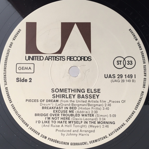 Shirley Bassey, Something Else - LP