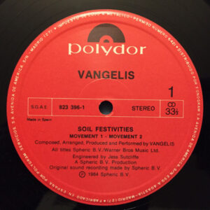 Vangelis, Soil Festivities - LP: imagen 3
