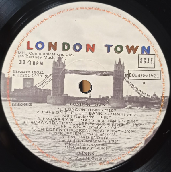 Wings, London Town - LP