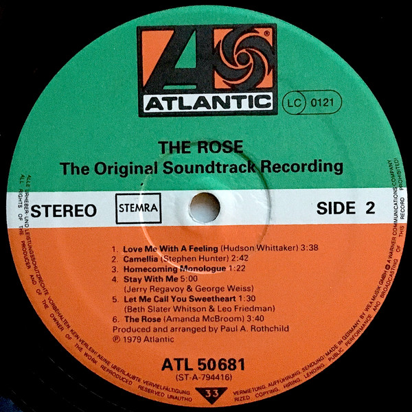 Bette Midler, The Rose - The Original Soundtrack Recording - LP