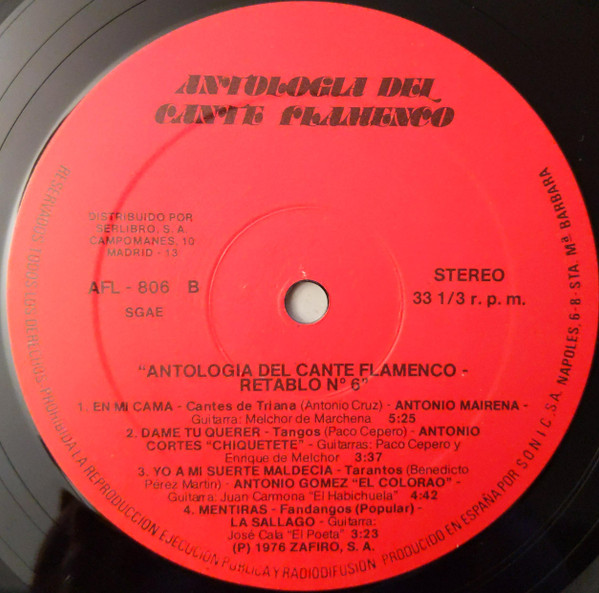 Various, Antología Del Cante Flamenco: Retablo 6 - LP