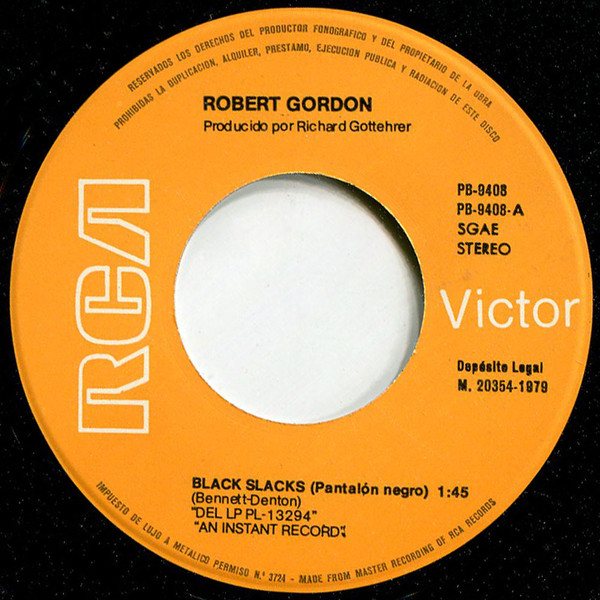 Robert Gordon, Black Slacks / The Catman - Singles