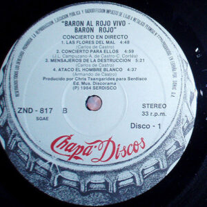 Barón Rojo, Baron Al Rojo Vivo - LP: imagen 5