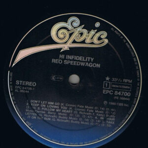 REO Speedwagon, Hi Infidelity - LP: imagen 3