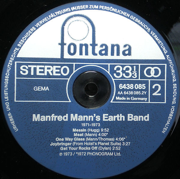 Manfred Mann's Earth Band, 1971 - 1973 - LP