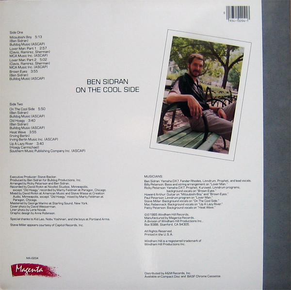 Ben Sidran, On The Cool Side - LP