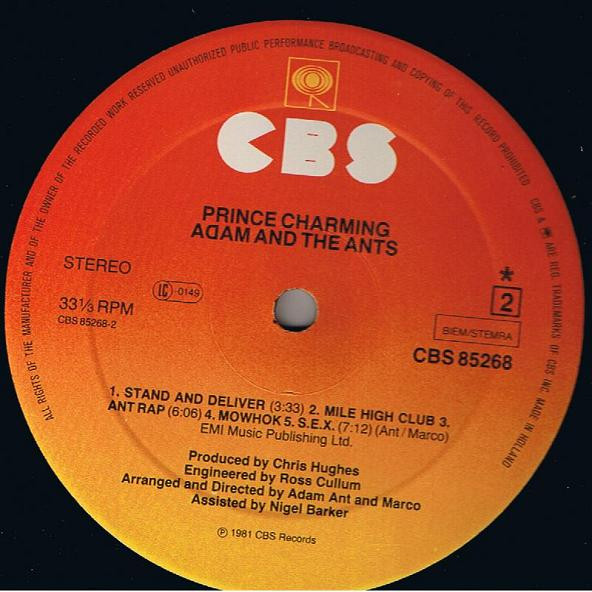 Adam And The Ants, Prince Charming - LP