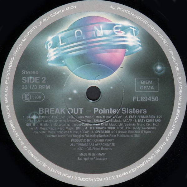 Pointer Sisters, Break Out - LP